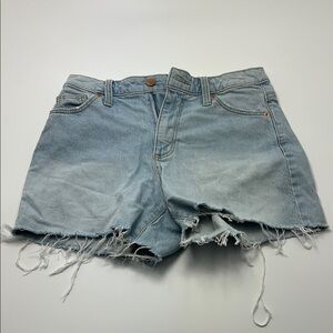 Universal Thread Women's Blue Jean Shorts 2/26R Frayed Hem Customized Light Wash